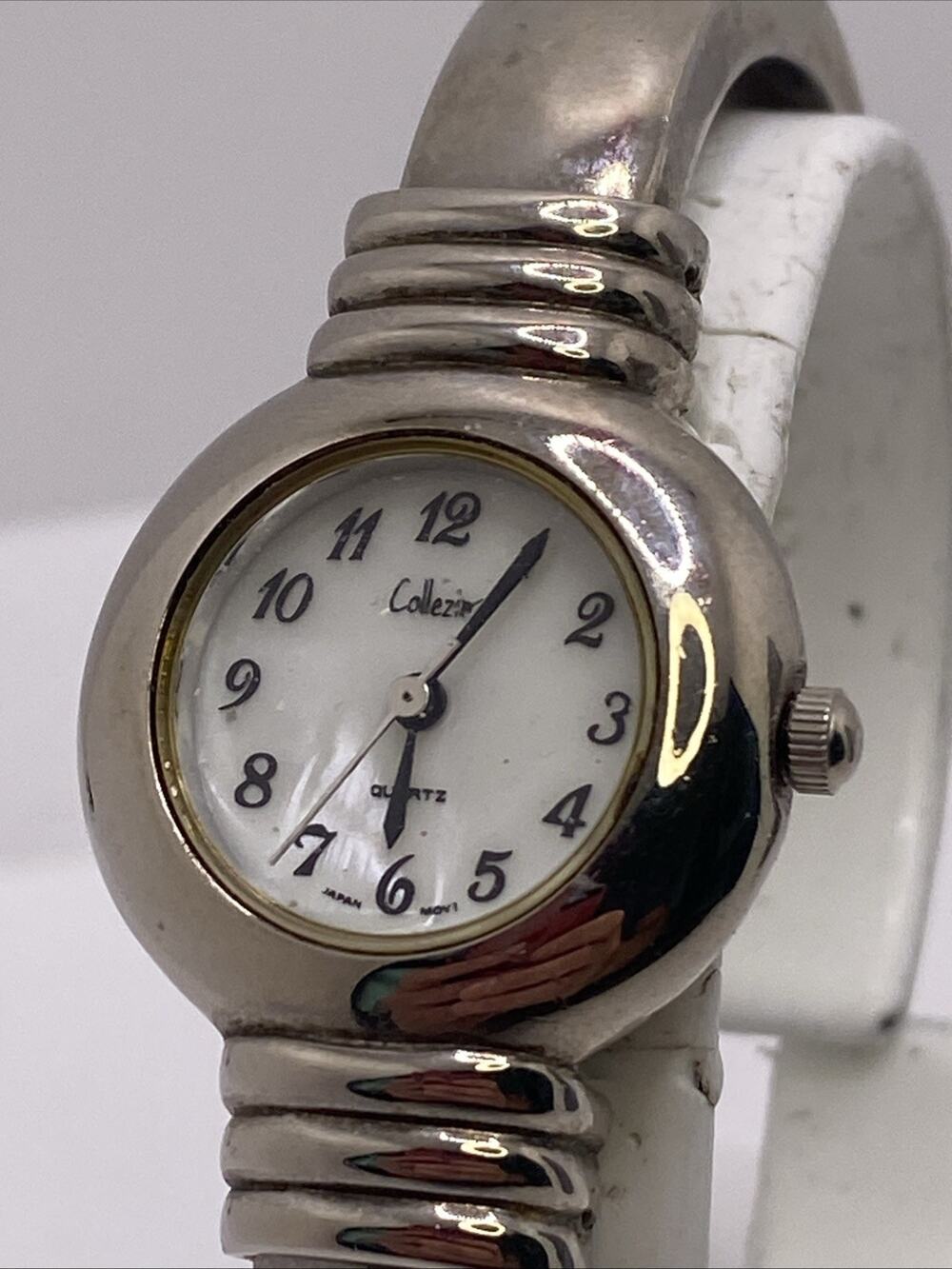 Collezio Womens Mop Dial Silver Cuff Bangle Watch New Battery